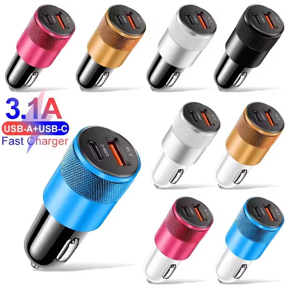 Usb C Power Adapter - Ładowarka samochodowa USB 3.1A typu C