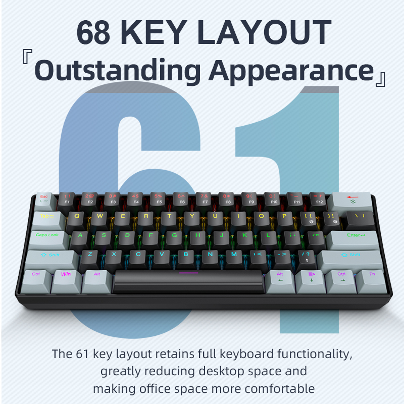 Laptop Accessories Uk - APAYADO K61 Mini Klawiatura Mechaniczna, Przewodowa,